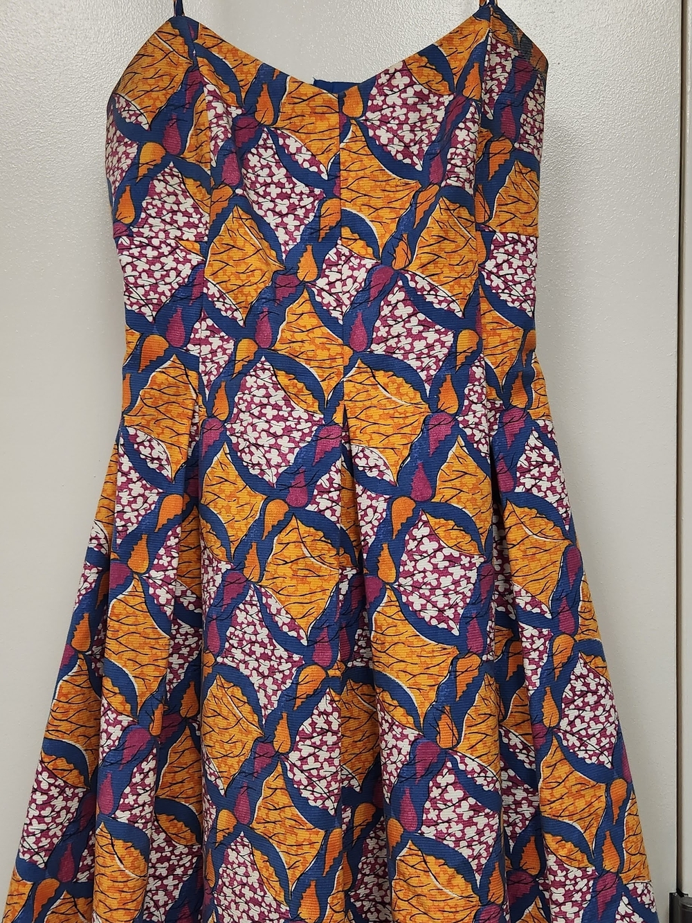 Zara Orange, Navy & Pink Patterned Circle Skirt